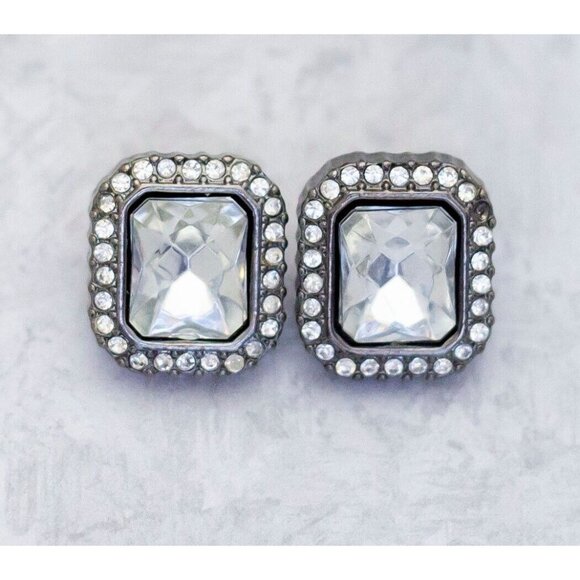 Vintage Art Deco Diamond Rhinestone Stud Earrings | CD1 - Picture 1 of 2